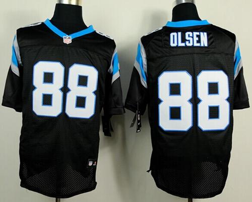 Nike Panthers #88 Greg Olsen Black Team Color Men's Stitched NFL Elite Jersey